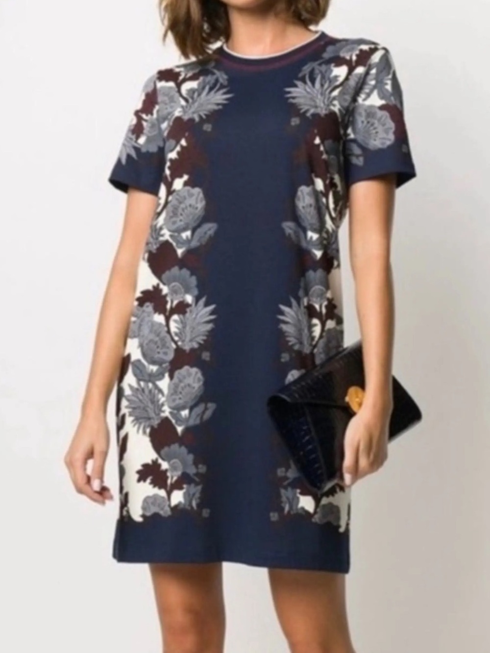 Tory Burch Floral-Panel Short Sleeve t-shirt dress